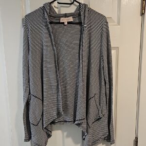 Philosophy Black and White Striped Cardigan